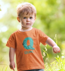 Quacky Quail, Boys Round Neck Blended Cotton Tshirt (orange)