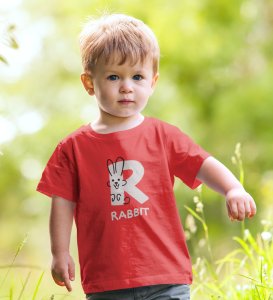 Running Rabit, Printed Cotton tshirt (red) for Boys