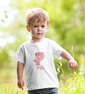 Pepper Pig, Boys Cotton Text Print tshirt (white)