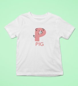 Pepper Pig, Boys Cotton Text Print tshirt (white)
