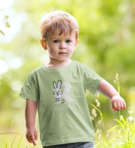 Running Rabit, Printed Cotton tshirt (olive) for Boys