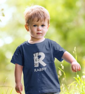 Running Rabit, Printed Cotton tshirt (Navy blue) for Boys