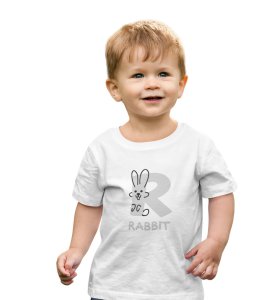 Running Rabit, Printed Cotton tshirt (white) for Boys
