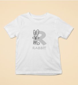 Running Rabit, Printed Cotton tshirt (white) for Boys
