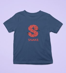 Slippery Snake, Boys Printed Crew Neck tshirt (Navy blue)