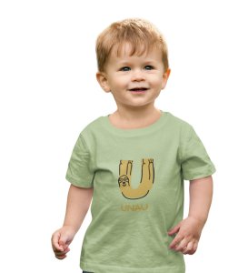 Talking Turtle, Boys Round Neck Printed Blended Cotton tshirt (olive)