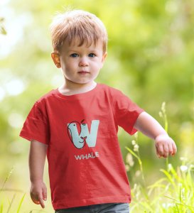 Whale, Boys Printed Crew Neck tshirt (red)
Printed Cotton tshirt for Boys