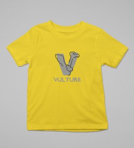 Vulture, Boys Round Neck Printed Blended Cotton tshirt (yellow)