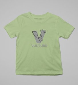 Vulture, Boys Round Neck Printed Blended Cotton tshirt (olive)