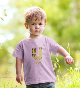 Ugly Unau, Boys Cotton Text Print Tshirt (purple)
