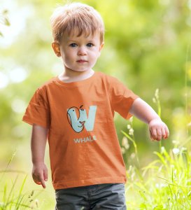 Whale, Boys Printed Crew Neck Tshirt (orange)
Printed Cotton Tshirt for Boys