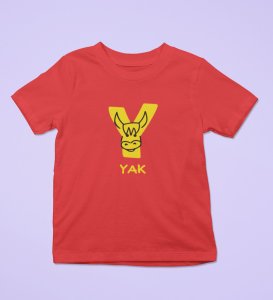Yellow Yak, Printed Cotton tshirt (red) for Boys