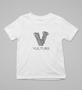 Vulture, Boys Round Neck Printed Blended Cotton tshirt (white)