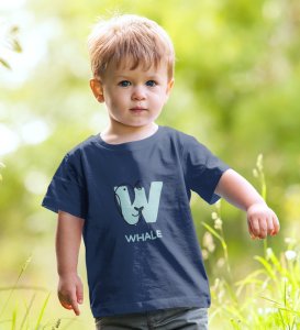 Whale, Boys Printed Crew Neck tshirt (Navy blue)
Printed Cotton tshirt for Boys