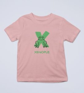 Xenopus Octopus,Boys Cotton Text Print Tshirt (baby pink)