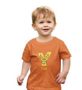 Yellow Yak, Printed Cotton Tshirt (orange) for Boys