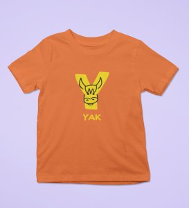 Yellow Yak, Printed Cotton Tshirt (orange) for Boys