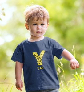 Yellow Yak, Printed Cotton tshirt (Navy blue) for Boys