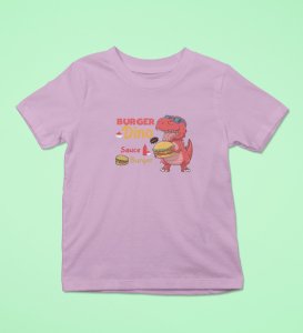 Foodie Dino, Boys Cotton Text Print T-shirt (Purple)