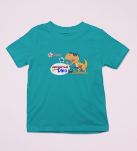 Rockstar Dino, Boys Printed Crew Neck Tshirt (Red)