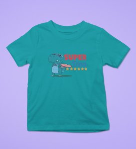 SuperoHero Dino, Boys Printed Crew Neck Tshirt (Red)