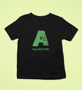 Alligator, Boys Printed Crew Neck Tshirt (Black)