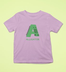 Alligator, Boys Printed Crew Neck Tshirt (Purple)