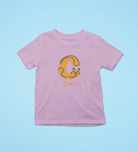 Cute cat, Boys Cotton Text Print Tshirt (Purple)