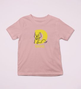 Doggy Dog, Boys Round Neck Printed Blended Cotton Tshirt (Baby pink)