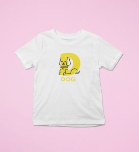 Doggy Dog, Boys Round Neck Printed Blended Cotton Tshirt (White)