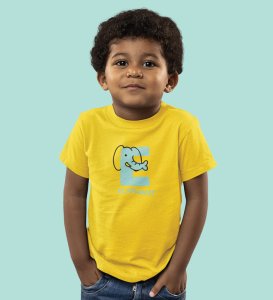 Elephantastic, Boys Round Neck Blended Cotton Tshirt (Yellow)
