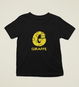 Giraffe, Boys Printed Crew Neck Tshirt (Black)
