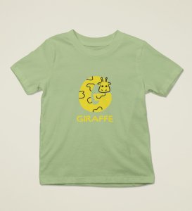 Giraffe, Boys Printed Crew Neck Tshirt (Olive)