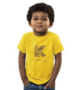 Kangaroo, Printed Cotton Tshirt (Yellow) for Boys