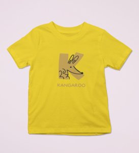 Kangaroo, Printed Cotton Tshirt (Yellow) for Boys
