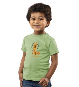 Lazy Lion, Boys Printed Crew Neck Tshirt (Olive)
