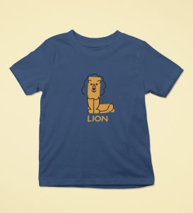 Lazy Lion, Boys Printed Crew Neck Tshirt (Navy blue)