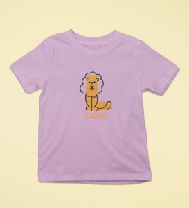 Lazy Lion, Boys Printed Crew Neck Tshirt (Purple)