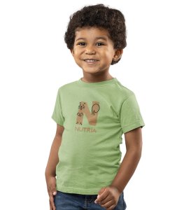 Naughty Nutria, Boys Round Neck Blended Cotton Tshirt (Olive)
