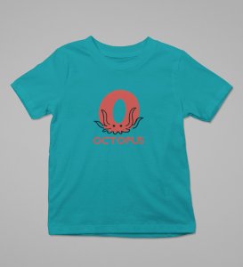 Ocean Octopus, Boys Printed Crew Neck Tshirt (Teal)