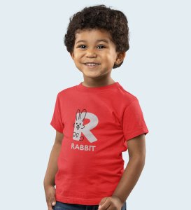 Running Rabit, Printed Cotton Tshirt (Red) for Boys