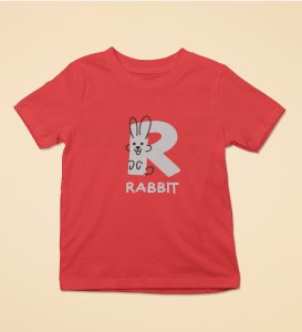 Running Rabit, Printed Cotton Tshirt (Red) for Boys