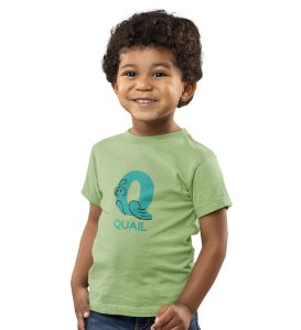 Quacky Quail, Boys Round Neck Blended Cotton Tshirt (Olive)