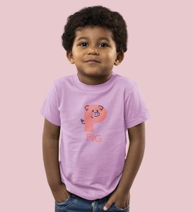 Pepper Pig, Boys Cotton Text Print Tshirt (Purple)