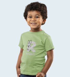 Running Rabit, Printed Cotton Tshirt (Olive) for Boys