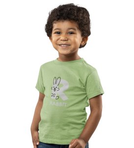 Running Rabit, Printed Cotton Tshirt (Olive) for Boys