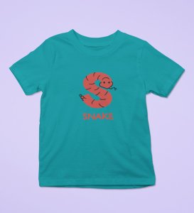 Slippery Snake, Boys Printed Crew Neck Tshirt (Teal)
