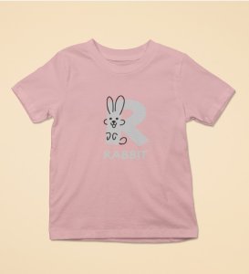 Running Rabit, Printed Cotton Tshirt (Baby pink) for Boys