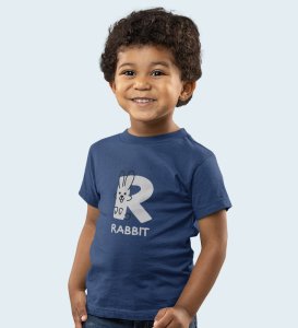 Running Rabit, Printed Cotton Tshirt (Navy blue) for Boys