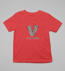 Vulture, Boys Round Neck Printed Blended Cotton Tshirt (Red)